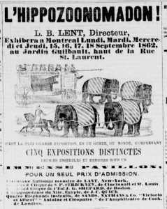 Hippozoonomadon, La Minerve, 16 août 1862. BAnQ.